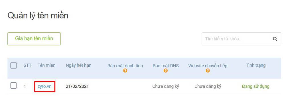 Quản lí tên miền
