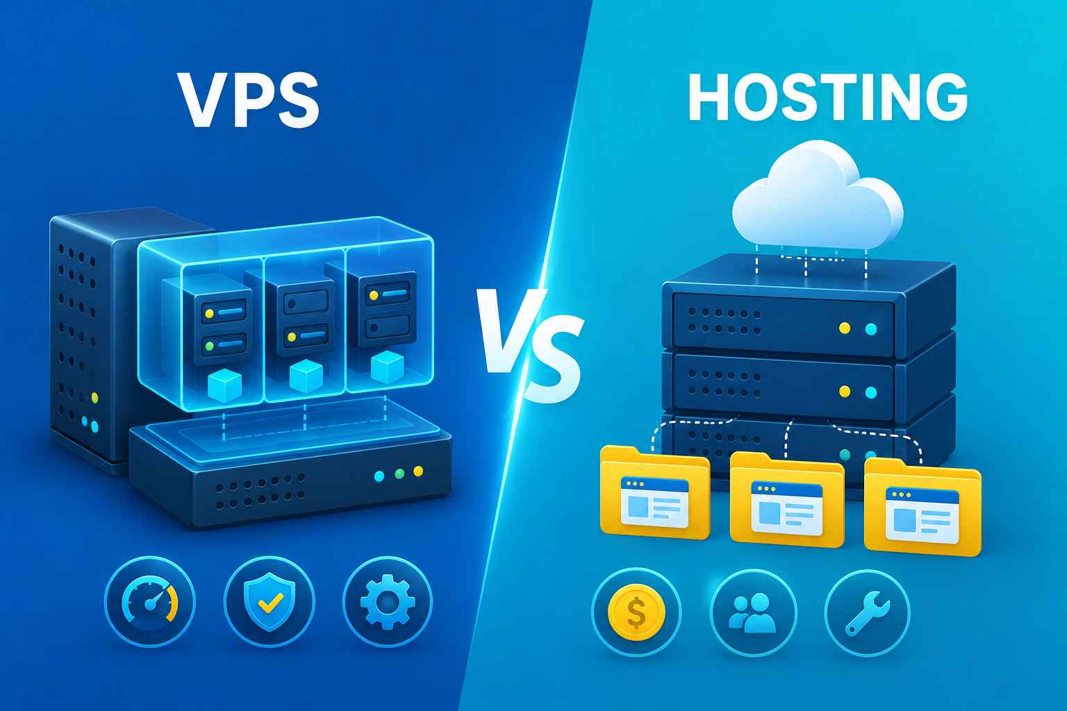 so sánh VPS và hosting chi tiết