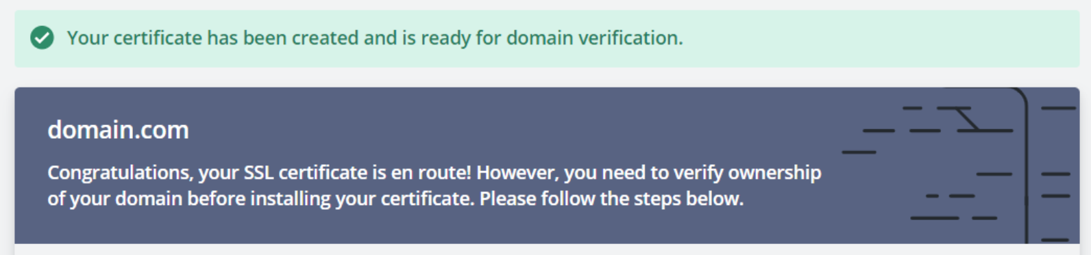 Thông báo tạo chứng chỉ SSL thành công