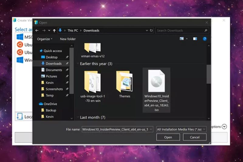 bước 5.2 tạo VPS trên máy Windows 10 Version 1703