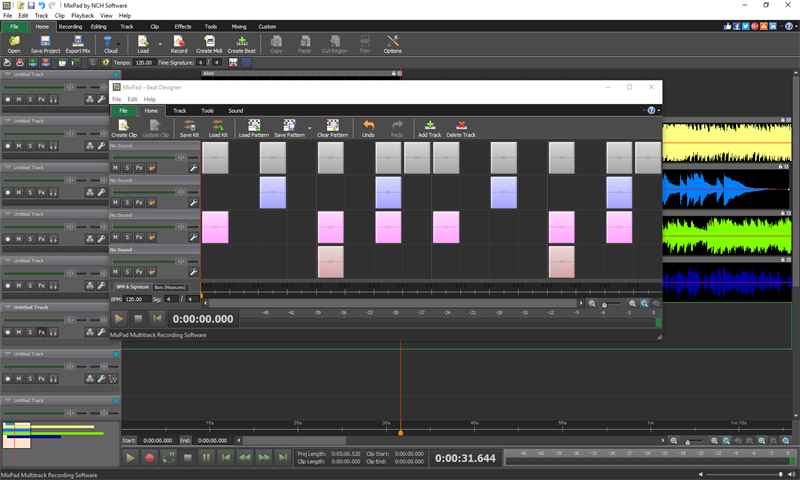 Phần mềm thu âm không giới hạn số lượng bản ghi - MixPad