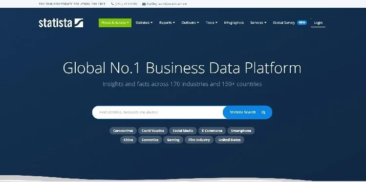 Công cụ Statista - hỗ trợ viết Content