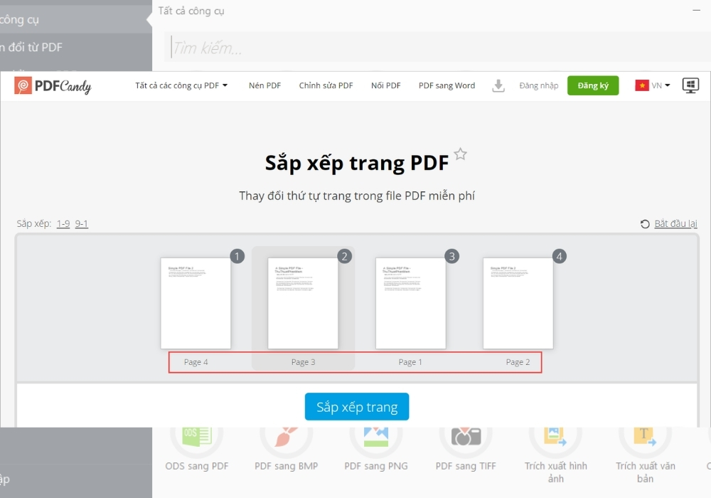 Phần mềm PDF Candy