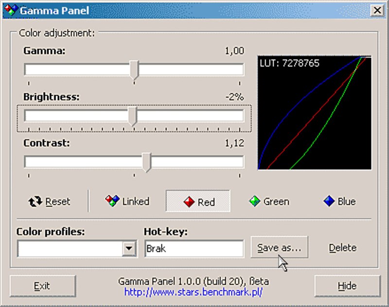 Phần mềm chỉnh độ sáng màn hình pc - Gamma Panel
