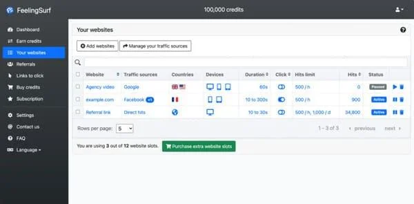 Phần mềm tăng Traffic cho website - FEELINGSURF