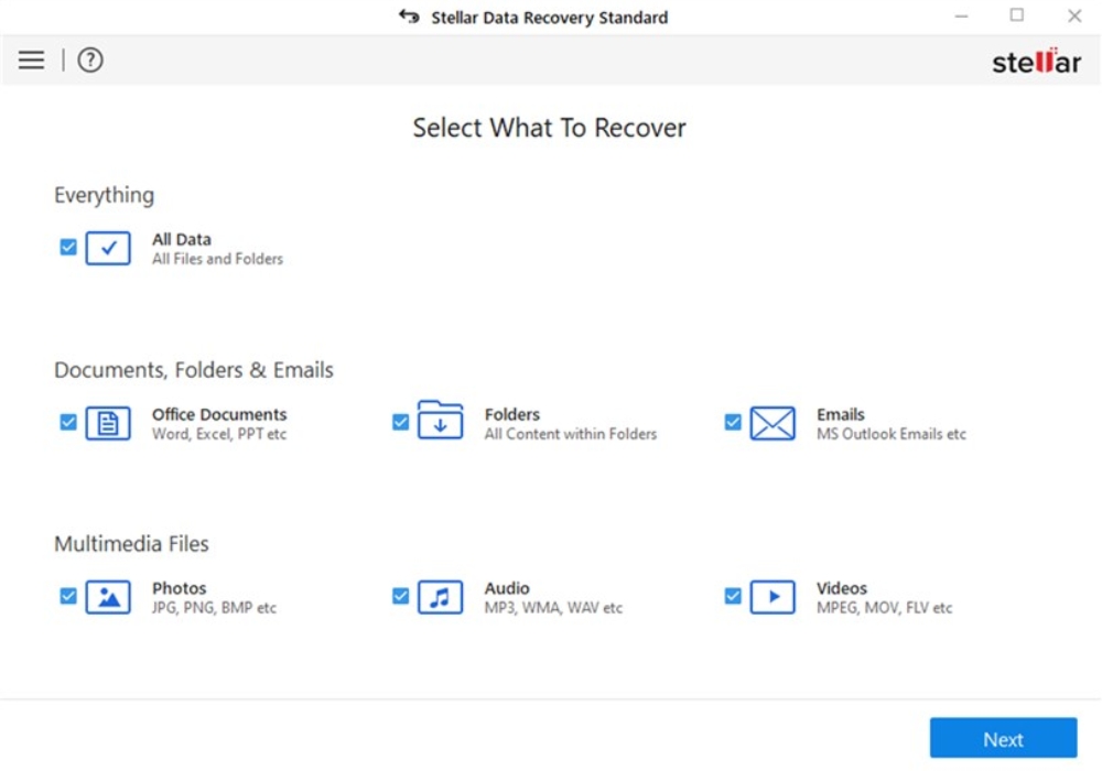 Phần mềm Stellar Data Recovery Free Edition