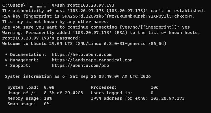 Kết nối VPS qua giao thức SSH