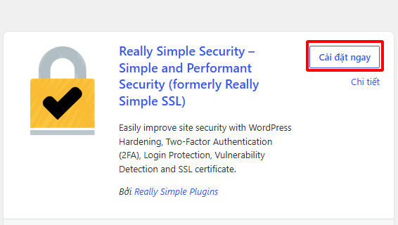 Tìm Really Simple SSL chọn cài đặt ngay