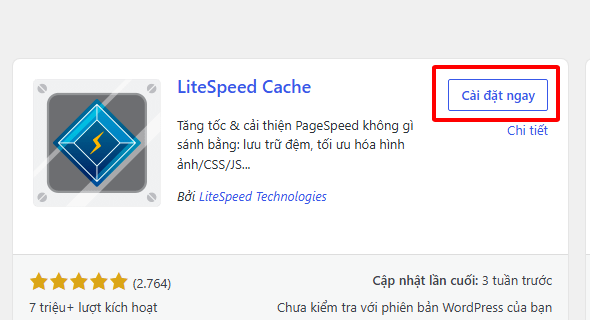 Tìm và cài đặt LiteSpeed Cache