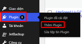 Chọn mục Plugins thêm Plugin