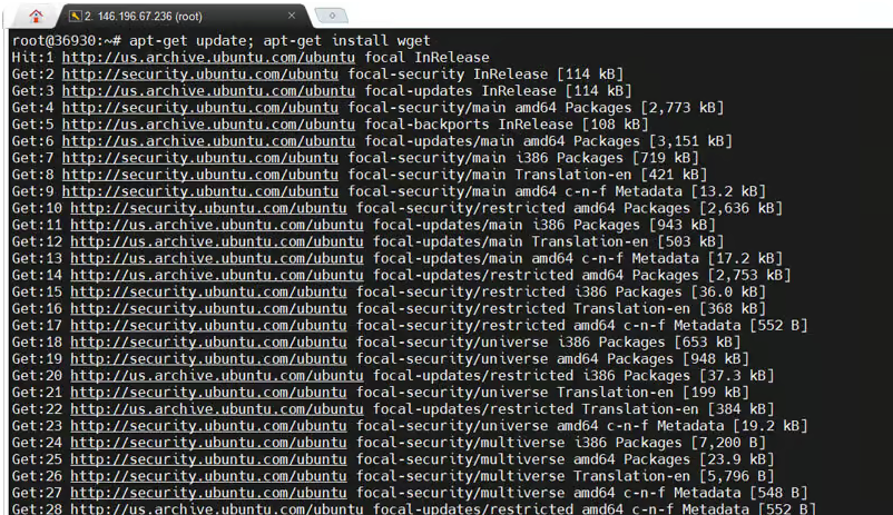 Cập nhật hệ thống và cài đặt wget