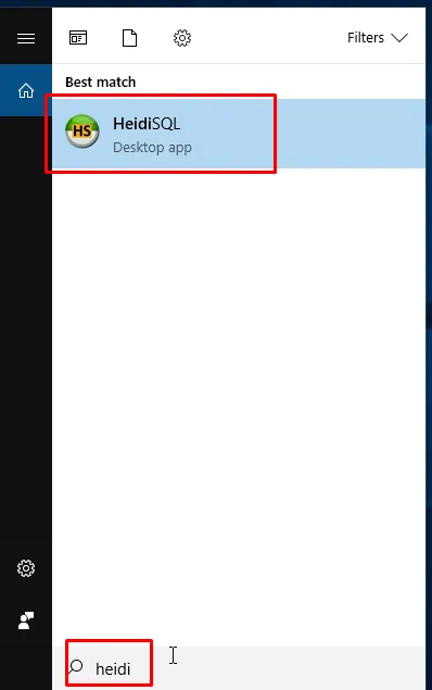 Chọn phần mềm HeidiSQL để kết nối tới MariaDB