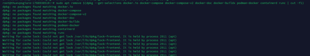 Gỡ bỏ các phiên bản Docker và gói không chính thức cũ