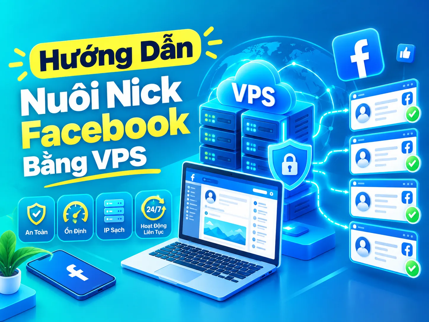 Hướng dẫn nuôi nick Facebook bằng VPS