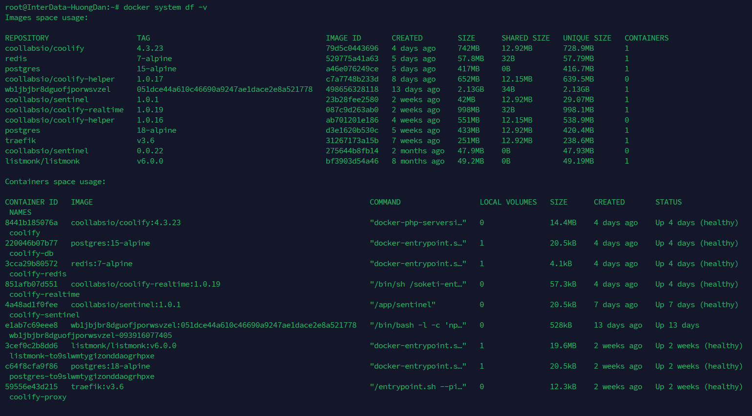 Kiểm tra chi tiết từng đối tượng trong Docker