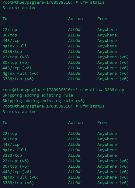Kiểm tra firewall