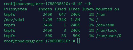 Kiểm tra inode trên VPS Linux