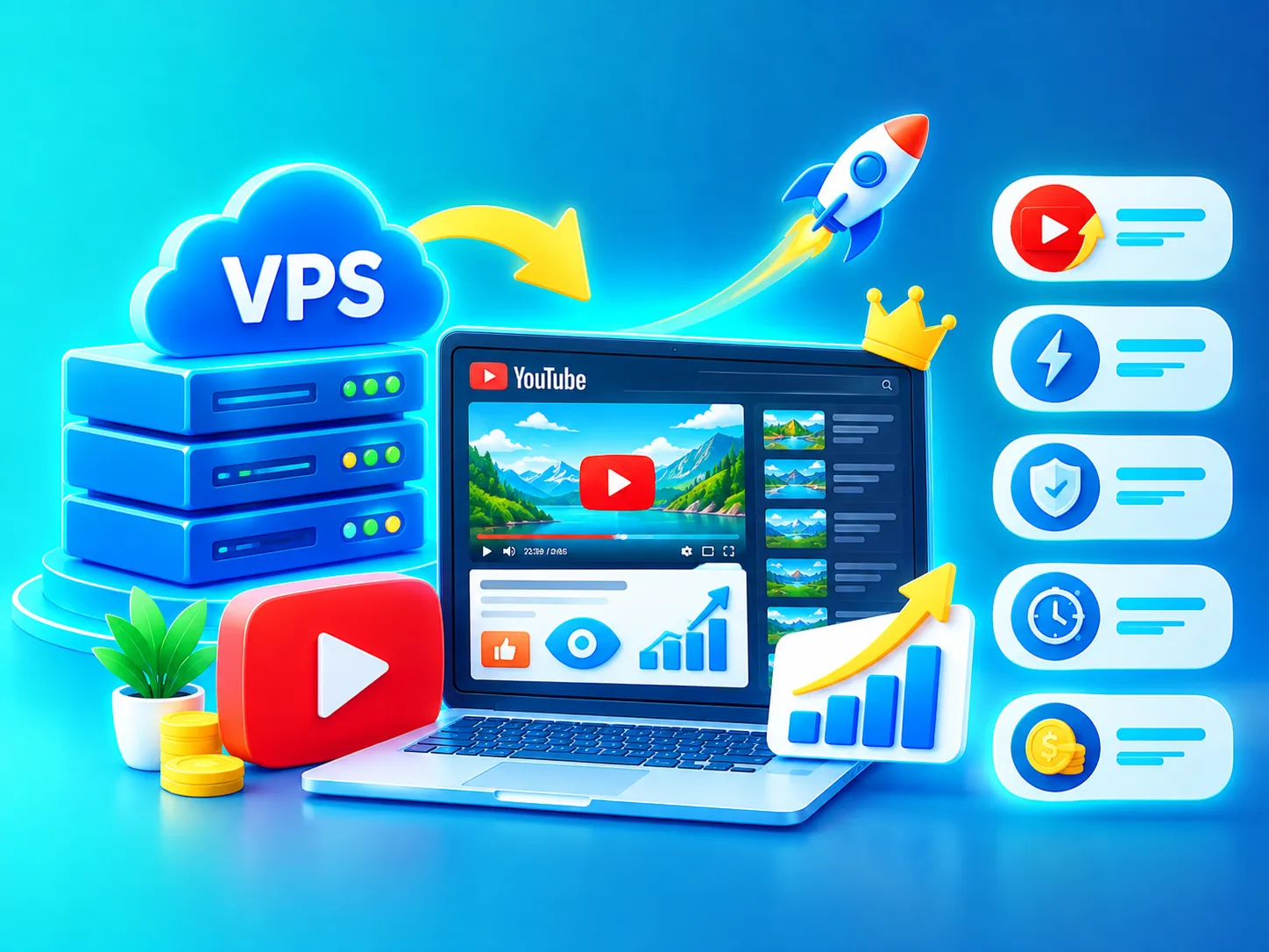 Lợi ích khi sử dụng VPS tăng view YouTube