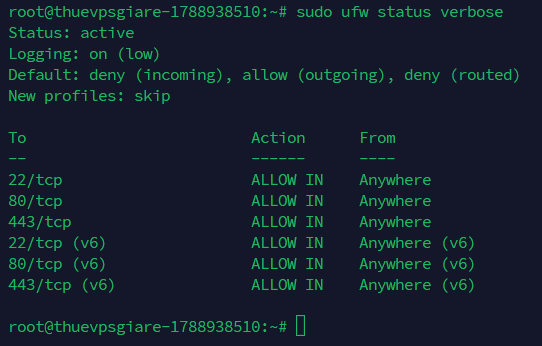 Mở port cho Nginx Web Server