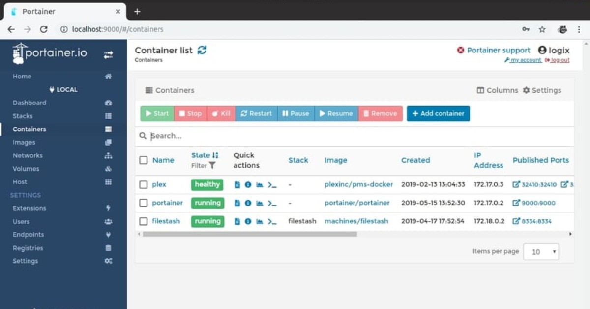 Portainer để quản lý Docker