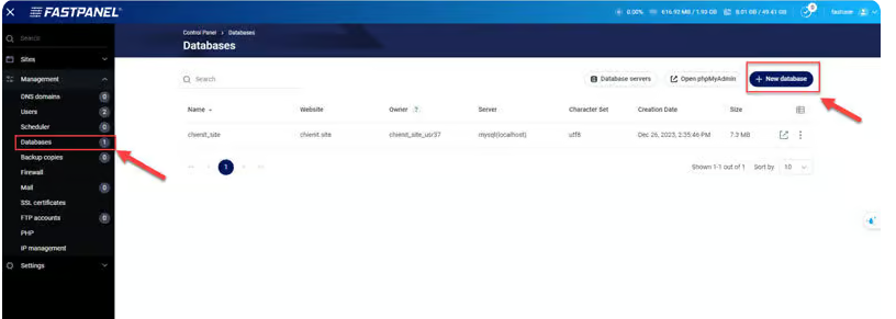 Thêm Database mới