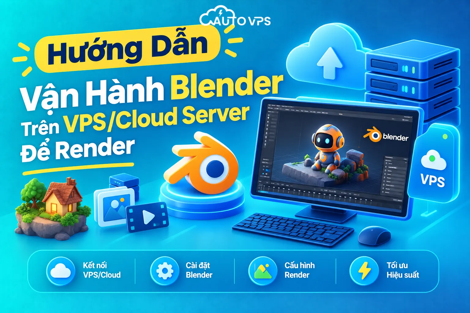Vận Hành Blender Trên VPS Cloud Server Để Render