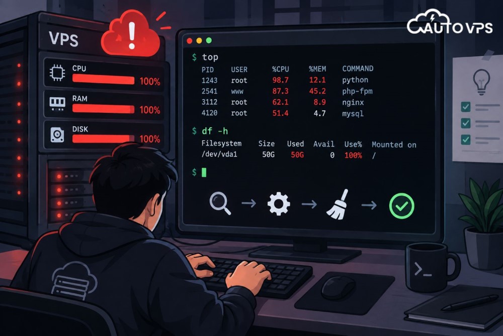 cách xử lý VPS đầy tài nguyên
