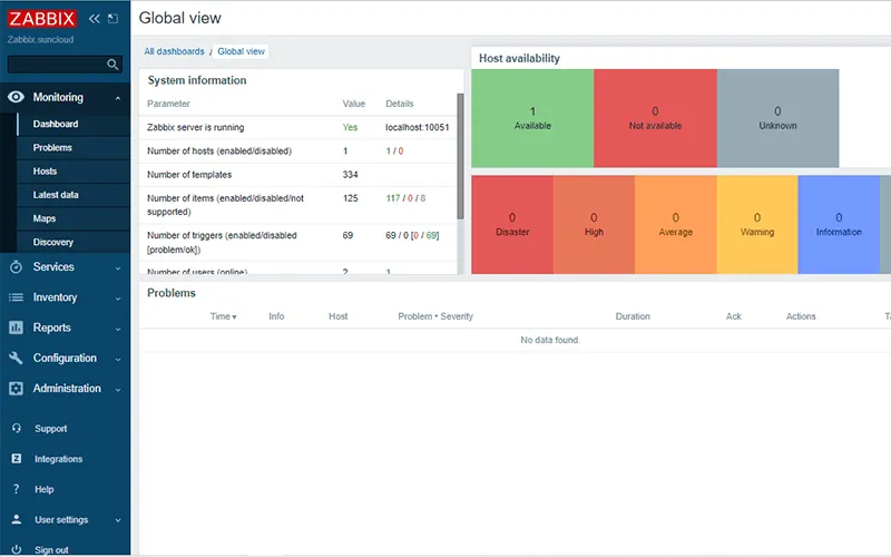 cài đặt Zabbix thành công