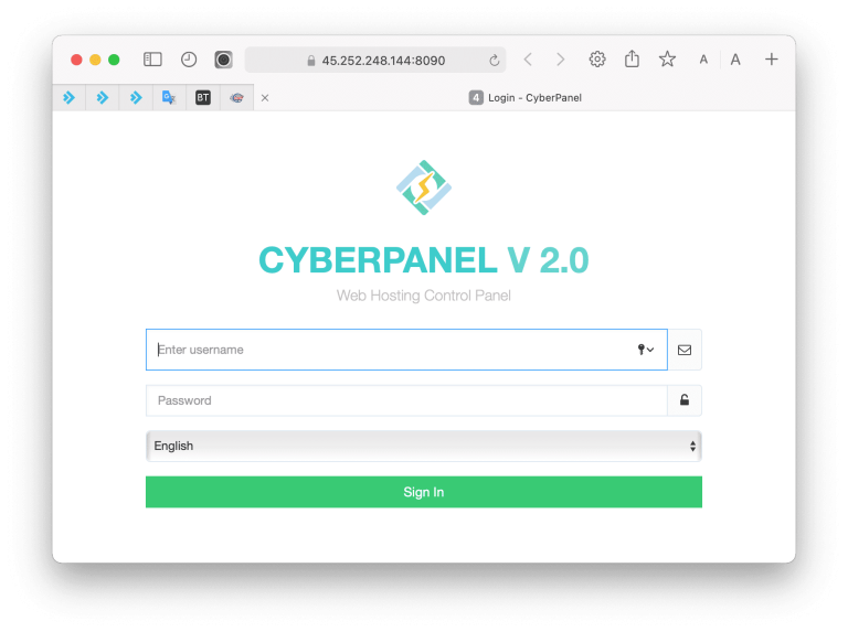 khởi động lại CyberPanel