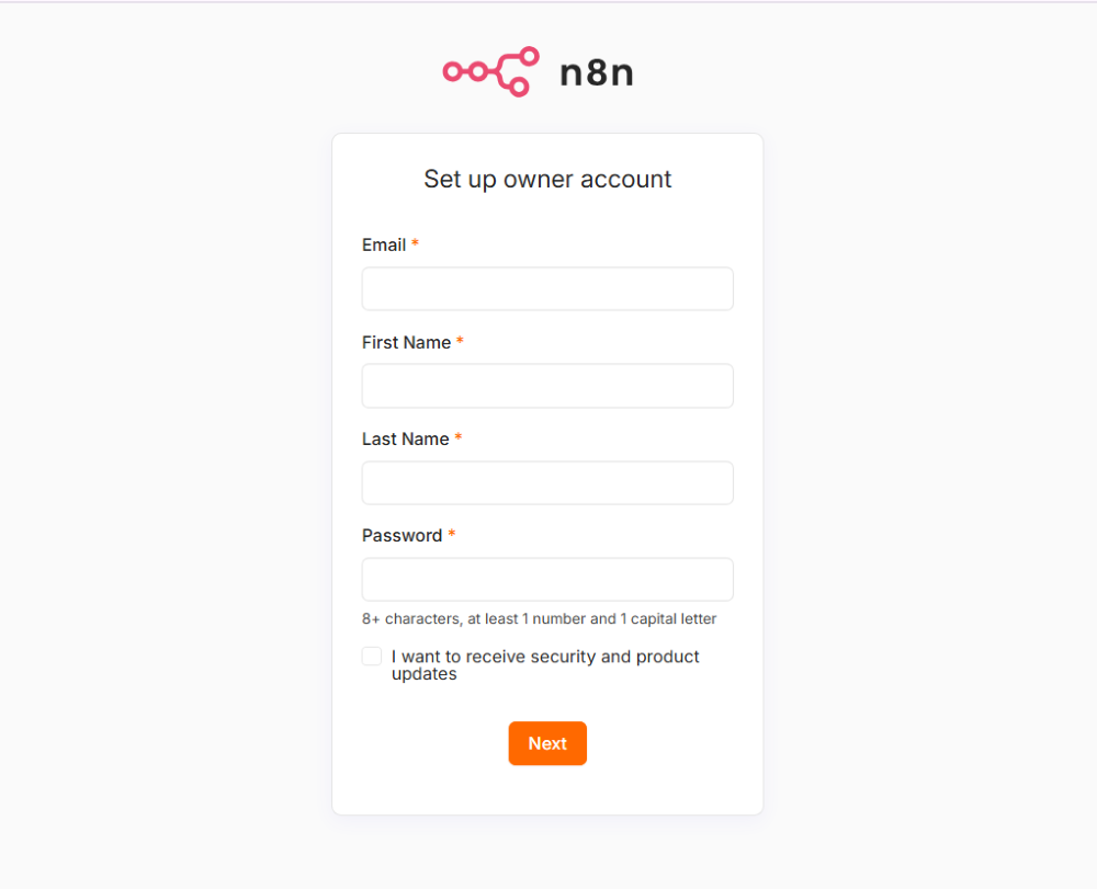 n8n dashboard