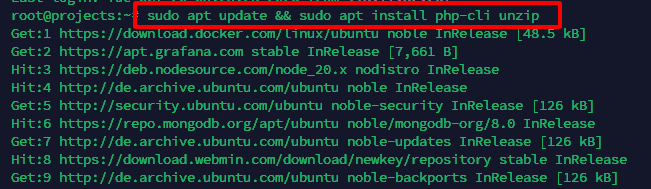 Cài đặt PHP-CLI và các gói phụ trợ