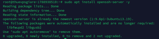 Cài đặt dịch vụ OpenSSH Server