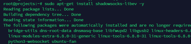 Cài đặt gói Shadowsocks