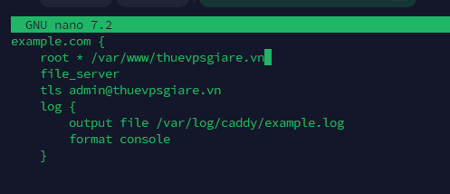 Cấu hình tệp tin Caddyfile