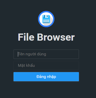 Đăng nhập giao diện web filebrowser