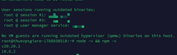 Kiểm tra phiên bản Node.js vừa cài đặt