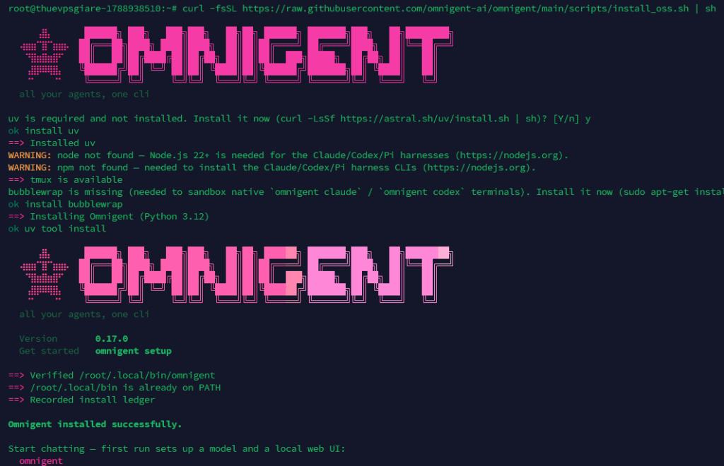 Sử dụng Script cài đặt Omnigent tự động