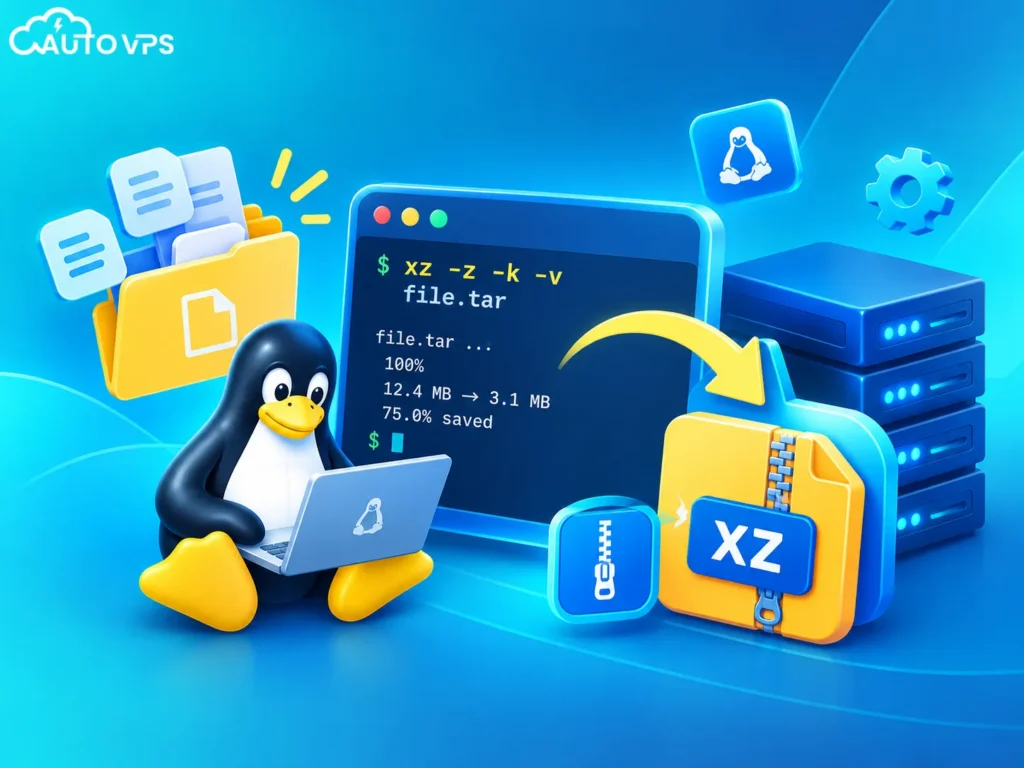 cách nén lệnh xz trên Linux