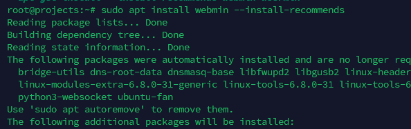 cài đặt Webmin