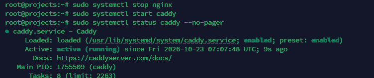 dừng Nginx để giải phóng cổng 80