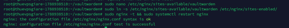 khởi động lại dịch vụ Nginx