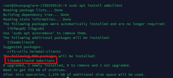 truy cập vào Samba Client