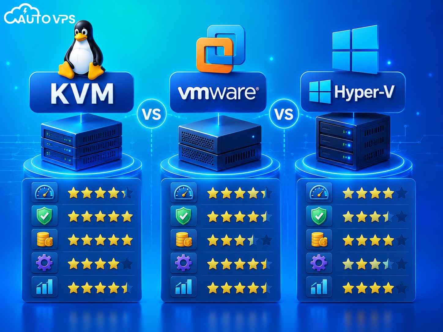 So sánh KVM với VMware và Hyper-V