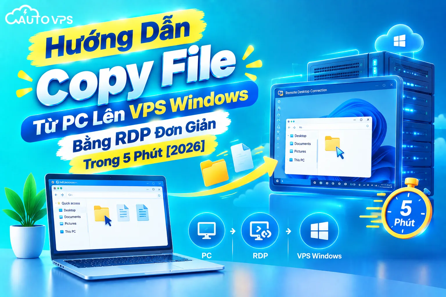 2+ Cách Copy File Từ PC Lên VPS Windows Bằng RDP Đơn Giản Trong 5 Phút [2026]