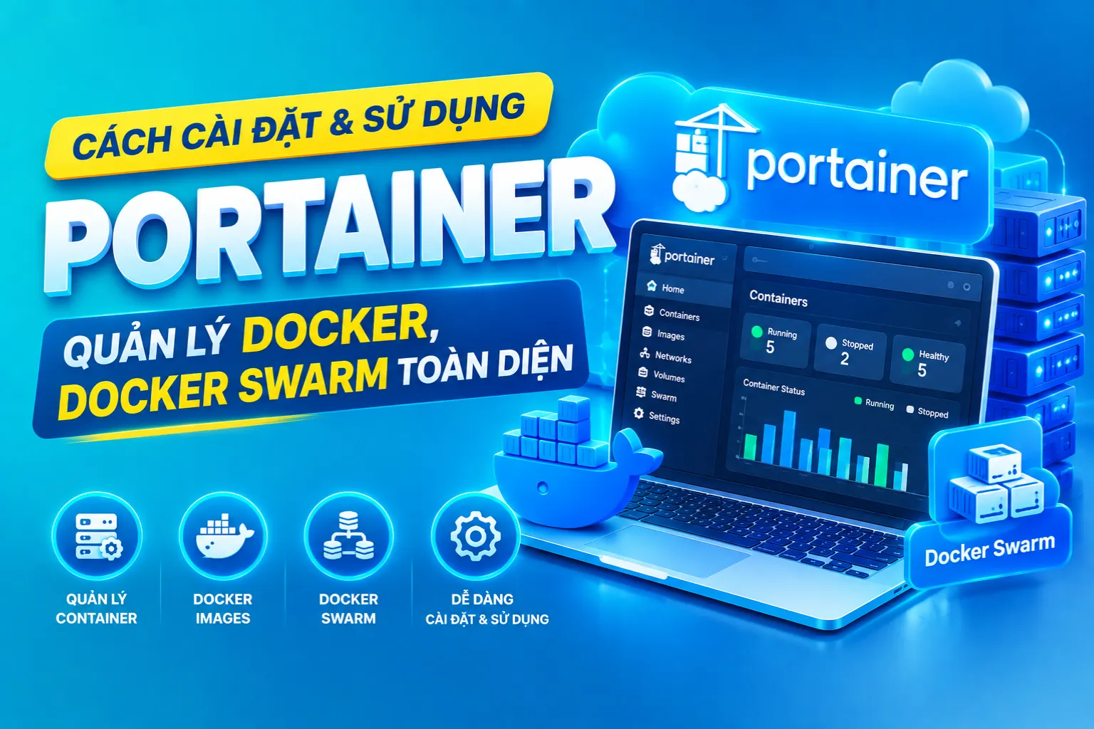 Cách Cài Đặt & Sử Dụng Portainer Quản Lý Docker, Docker Swarm Toàn Diện