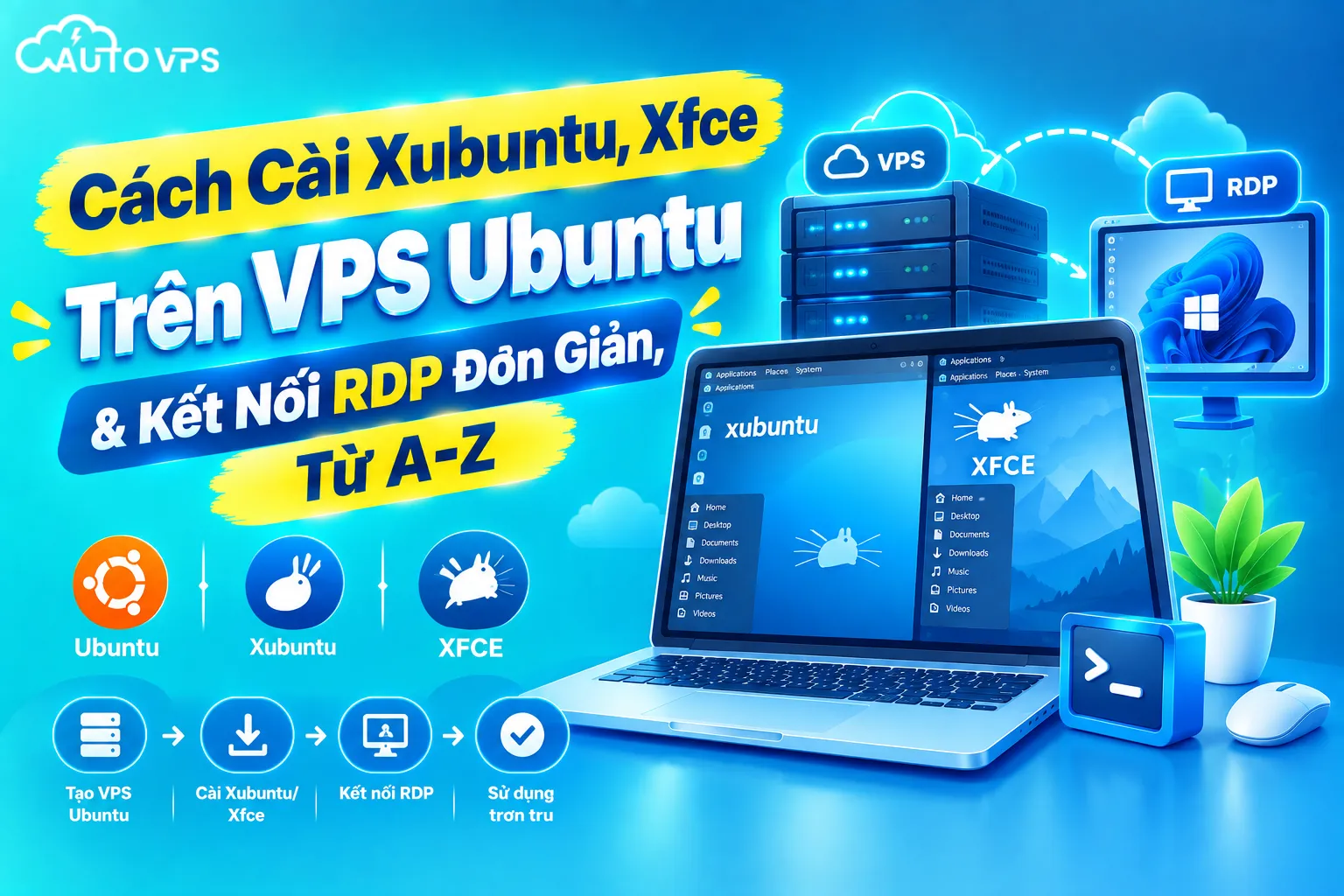 Cách Cài Xubuntu, Xfce Trên VPS Ubuntu & Kết Nối RDP Đơn Giản, Từ A-Z