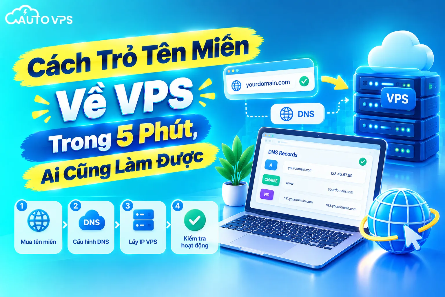 Cách Trỏ Tên Miền Về VPS Trong 5 Phút, Ai Cũng Làm Được, Mới Nhất 2026
