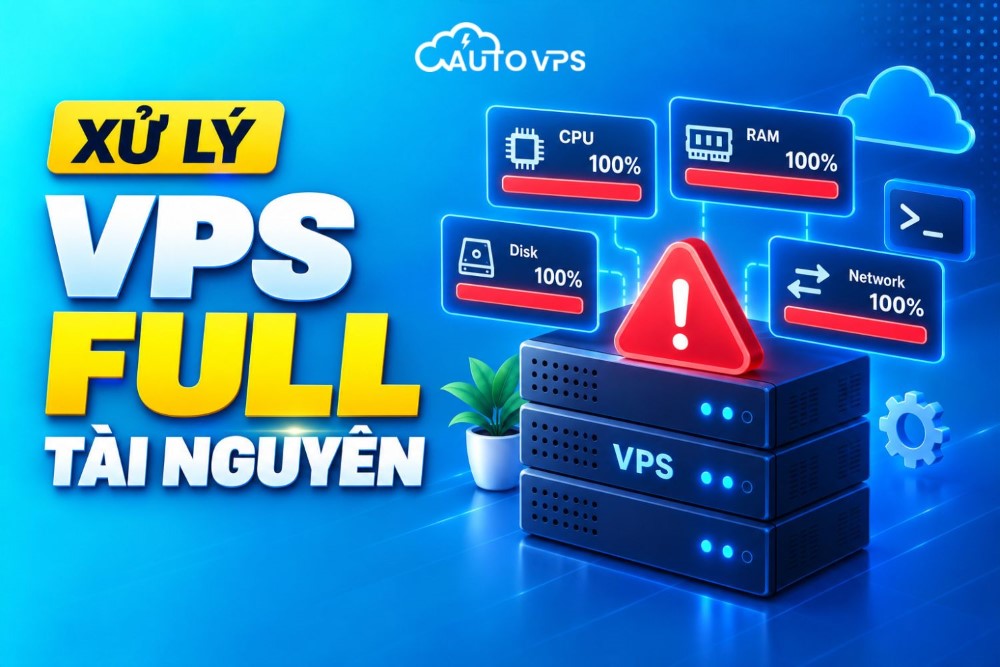 Cách Xử Lý VPS Đầy Tài Nguyên: Full Disk, Hết RAM, CPU 100%