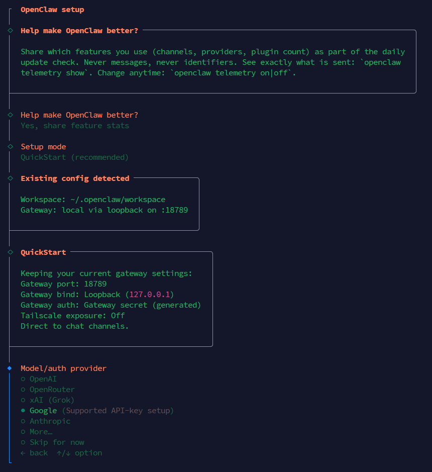 Setup OpenClaw