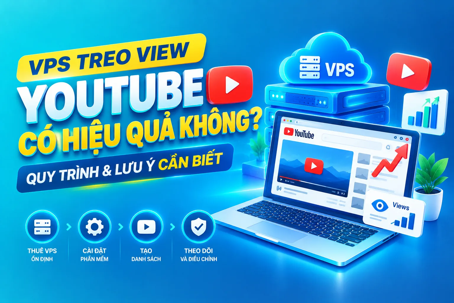 Hướng Dẫn Dùng VPS Tăng View YouTube Chạy 24/7 & Lưu Ý Cần Biết